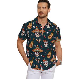 Halloween Button-Down Shirt - Stylish and Comfortable Men's Hawaiian Shirt (M)