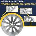 New Single 18x7.5" 18 Inch Premium Aluminum Alloy Wheel Rim Fits for Hyundai Sonata 2011 2012 2013, Replacement Wheel 529103Q350, OE Direct Replacement Rims, 560-70804A