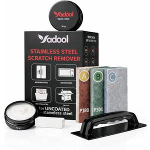 Stainless Steel Scratch Remover Kit, Ideal for Refrigerators, Fridge, Stoves, Sinks, Dishwasher Doors & Appliances Scratch Repair & Polish, Use for Non-Coated Stainless Steel Metal Repair Kits