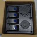 FXC Waterproof Marine Boat Rocker Switch Panel 4 Gang with Dual USB Slot Socket + Cigarette Lighter LED Light for Car Rv Vehicles Truck (4 Gang Blue Light)