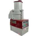 Robot Coupe R2CLRDICE, Combination Food Processor with 3 Quart Clear Polycarbonate Bowl, 4 Stainless Discs, Pulse Control, 120v, 1725 RPM, Vegetable Chopper, Gray/Red, Commercial Kitchen Use. Some cutting discs are missing