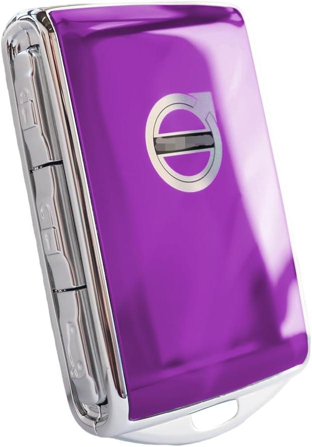 Car Key Fob Cover Compatible with Volvo XC40, XC60, XC90, S60, S90, V60, V90, EX30,EM90, Best Gifts for Man Women Key Fob Case Replacement (Amethyst Style)