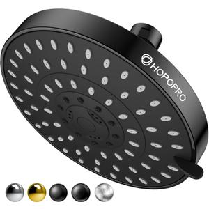 HOPOPRO 5-Mode High Pressure Shower Head - The Washington Post, NBC News, Today TV Show Recommended - High Flow Fixed Showerheads (6 Inch Matte Black)