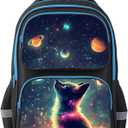 School Backpack For Boys Girls Backpack For Kids Toddler Teens Elementary Middle School 17 inch Boys Backpacks Ages 6-18 Travel Book bag with Chest Strap Star Fox Pattern