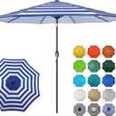 Blissun 10FT Outdoor Patio Umbrella, Outdoor Table Umbrella, Yard Umbrella, Market Umbrella with 8 Sturdy Ribs, Push Button Tilt and Crank