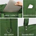 Large Canvas Tote Bag for Women - Utility Work Tote with Zipper Foldable Heavy Duty Shopping Bag