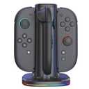 Pogriko Charging Dock for Nintendo Switch 2 Joy Con, [4 in 1 Charger] [Supports Dual-Side Charging] with Charging Cable & Overcharge Protection (Pet-black)