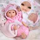 UOFTKIZ Baby Dolls Girl - 17" Real Life Baby Doll, Soft Body Doll with Feeding Toy Kit, Gift for Grandparents, New-Parents, Kids 3+