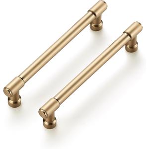 Ravinte 10 Pack 5 Inch Hole Center Solid Kitchen Cabinet Handles Champagne Bronze Dresser Pulls Cabinet Drawer Pulls for Kitchen Cupboard Hardware