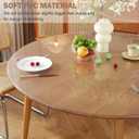 LovePads 2mm Thick Frosted Round Table Cover Protector 48 Inch for Dining Room, PVC Plastic Table Pads