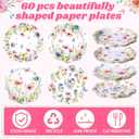 Pickmesh 60 Pcs Spring Wildflower Paper Plates 9 Inches Watercolor Flower Floral Disposable Dinner Dessert Plates for Spring Summer Wedding Bridal Baby Shower Birthday Tea Party Decoration Supplies