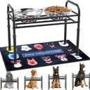 ADENGL Elevated Dog Bowls for Large Dogs  4 Height Adjustable Raised Stand with 21600ML Stainless Steel Bowls & Non-Slip Mat, Heavy-Duty Metal Frame Dog Feeder for Indoor & Outdoor Use (Height:8.7"-13.4")