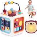 iPlay, iLearn Baby Learning Activity Cube, Montessori Sensory Toys for Toddlers 1-3, Infant Educational Busy Center, Travel Carseat Toy, Birthday Gifts for 6 9 12 18 Month, 1 2 3 Year Old Boys Girls
