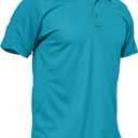MAGCOMSEN Men's Polo Shirts Short Sleeve Cotton Pique Golf Shirt Casual Collared Shirt Lightweight Work Shirts with 3 Buttons (Blue, XXL)