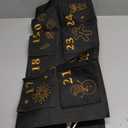 HOWAF Fabric Christmas Advent Calendar 2025 with Pockets (Countdown to Christmas), 24 Days Mystery Christmas Countdown Calendar for Xmas Holiday Home Wall Decoration, Black Gold