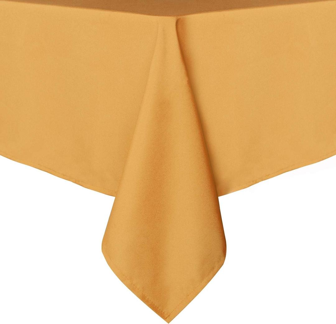 sancua Rectangle Tablecloth - 70 x 120 Inch - Stain and Wrinkle Resistant Washable Polyester Table Cloth, Decorative Fabric Table Cover for Dining Tables, Buffet Parties and Camping, Gold sancua Rectangle Tablecloth - 70 x 120 Inch - Stain and Wrinkle Resistant Washable Polyester Table Cloth, Decorative Fabric Table Cover for Dining Tables, Buffet Parties and Camping, Gold