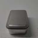 Luxshiny 2pcs Box Cutter Baking Tray Cake Dish with Lid, Stainless Steel, Silver