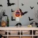 Halloween Decorations, Ceramic Pumpkin in Witch Hat Plug-in Night Light, Vintage Halloween Decorative Night Light with 17 Bulbs, Halloween Decor Indoor for Party Gift Bedroom & Hallway (2-Ceramic Jack O' Lantern)