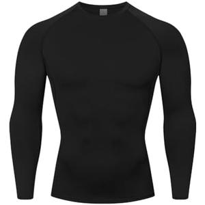 HYCOPROT Compression Shirts for Men Athletic Long Sleeve Base Layer Workout Rash Guard Shirt Small