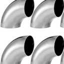 YOUEON 4 Pcs 2.5" 90° Exhaust Elbow Pipe, 304 Stainless Steel Mandrel Bend Elbow Thickness 16GA/0.06", Exhaust Pipe Tubing for Exhaust System, Stair Handrail