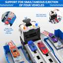 Carrier Truck Race Track Toddlers Toys, Foldable 3 Layer Track Playset, Toy Truck Transport Car Carrier & 8 Race Cars, Truck Car Kids Toys Xmas Gifts for Age 3 4 5 6+ Years Old Boys Girls