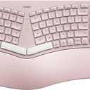 Nulea RT05 Wireless Ergonomic Keyboard, Split Keyboard with Wrist Rest, USB-C Charging, 7-Color Backlight, Natural Typing, Bluetooth and USB Connectivity, Compatible with Windows/Mac(Pink)
