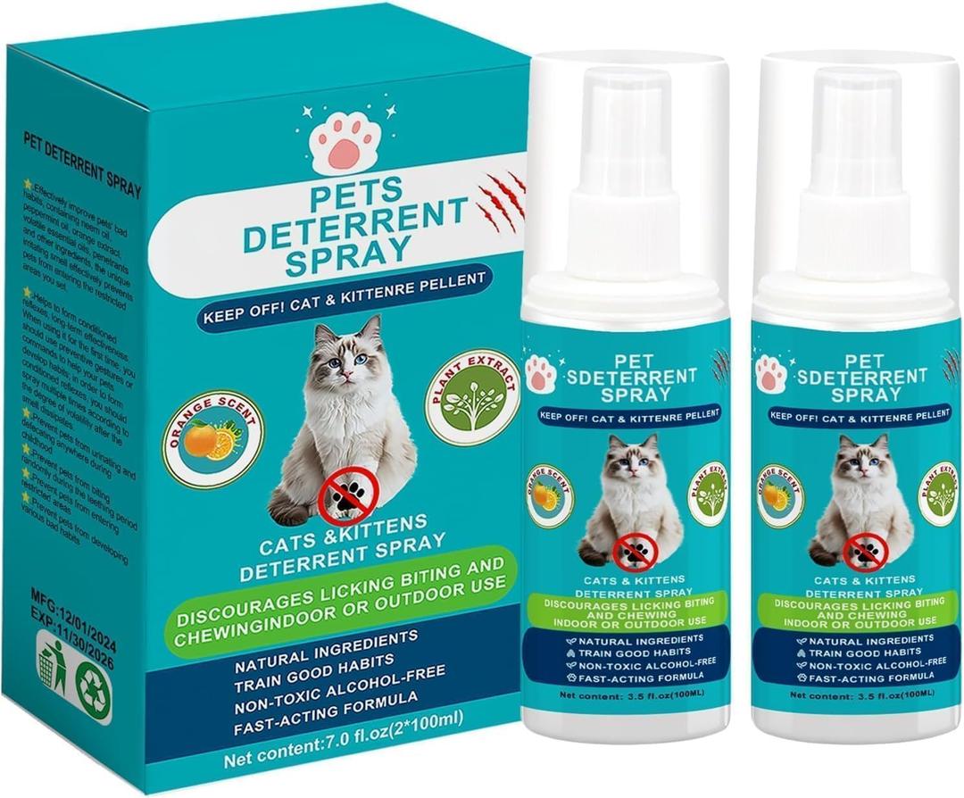 hply tea Cat Deterrent Spray, Cat Scratch Deterrent Spray - for Indoor & Outdoor Cats Behavior Training Prevent Urine Marking, 7.0 fl.oz