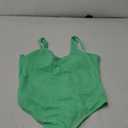 Limeeke Women One Piece Swimsuit Solid Ribbed Monokini Swimwear Scoop Neck Low Back Bathing Suit, Medium