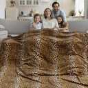 Fleece King Size Super Soft Cozy Leopard Print Blanket for Couch Bed, Cheetah Print Blanket for All Seasons 90"x108" (Dark Brown)