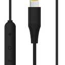 Lightning Earbuds Apple MFi Certified Headphones, in-Ear Headphones with Lightning Connector, Built-in Microphone, Hands-Free Calling and Track Controls, Black (Universal)