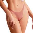 DEANGELMON Women String Bikini Panties Seamless Underwear Microfiber No Show Invisible Stretchy Soft Pack (XL)