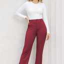 Bamans Womens Dress Pants Flare Leggings Work Office Pants Wide Leg Slacks High Waist Bootcut Business Trousers (S)