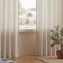 DaysU Cortinas de lino de 90 pulgadas de largo, 2 paneles para dormitorio, ventanas semitraslcidas de avena para sala de estar con doble bolsillo para barra, filtro de luz y privacidad aadida