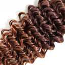 T1B430 Deep Wave Human Hair Bundles Ombre Brown 10 Inch 3 Tone Brown 1 Bundles Human Hair Extensions 100 Gram Per Bundle Unprocessed Virgin Double Weft