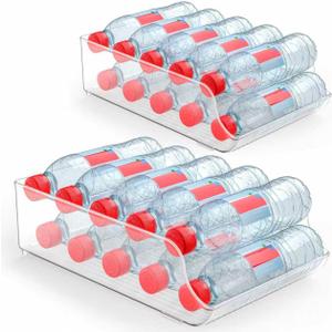 Water Bottle Soda Drink for Fridge,Refrigerator Pantry Clear Box Organizer Storge (2 PACK)