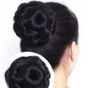 Jaw Clip Bun Hair Hair Bun Chignon Donut Extension Black Wig Grip Bride Donut Chignon Clip Bun Extension Synthetic Fiber