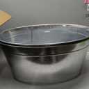 Large 6-Gallon Galvanized Tin Beverage Tub, 20x14x10 inches (Pack of 2)