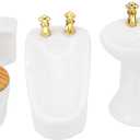 SUNGOOYUE 1/24 Dollhouse Bathroom Set, Mini High Simulation Ceramic Bathtub Toilet Sink Kit for DIY Dollhouse Accessory(#1)
