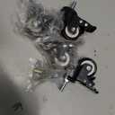 AAGUT 2" Stem Caster Wheels with Brake Lock, Screwed Bolt 3/8"-16 x 1, Swivel Rubber Wheels 4 Pack with Nuts Double Bearings No Noise Castors