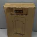 Sakugi Clothes Rack - Double Rods Clothing Rack with Mesh Shelf, Hooks & Wheels, Metal Clothing Racks for Hanging Clothes & Bags, Multifunctional Garment Rack for Laundry, Black, 28.7" x 16.5" x 59.1"