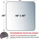 Yecaye Office Chair Mat for Hardwood Floor, Clear Computer Desk Chair Mat, PVC Heavy Duty Floor Protector for Rolling Chairs, Can't be Used on Carpet (Transparent, 48" x 48"), 48" x 48" Square