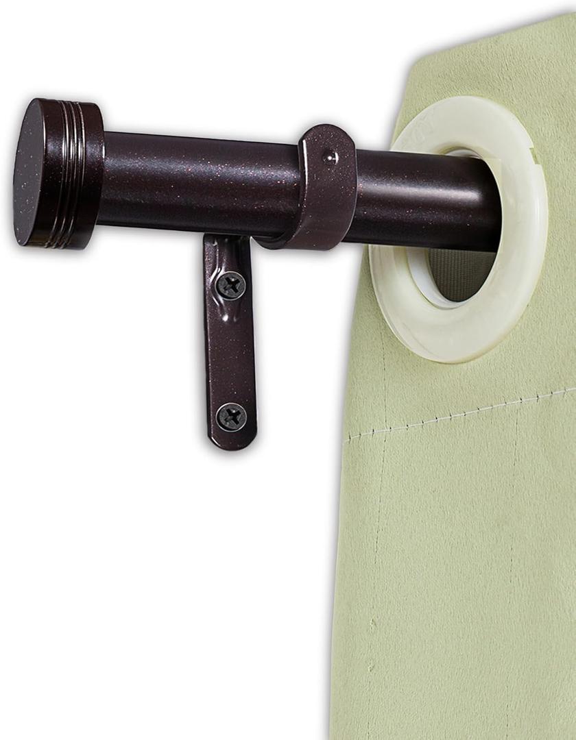 Adjustable Curtain Rods-18 to 88 Inches,1 Inch Modern Metal Drapery Rods,Adjustable Heavy Duty Curtain Pole with Simple End Caps(18"-88"Antique Bronze)