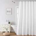 2 Pack Water-Repellent Fabric Shower Curtain Liner - Hotel Quality Machine Washable, 3 Heavy-Duty Magnets with Rustproof Grommets & Weighted Hem, Standard Size 72x72in White