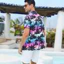 Goodstoworld Men's Novelty Hawaiian Button Down Shirts (M)
