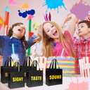 40 PCS 5 Senses Party Favor Bags, Non Woven 5 Senses Gift Bags, Reusable Black Gift Bag with Handles for Boys Men Birthday Anniversary Party Supplies