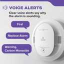 Kidde Smoke and Carbon Monoxide Detector, Hardwired with 10-Year Battery Backup, Voice Alerts, LED Status Lights, Interconnected, 85 dB Alarm, 5 inches, 30CUA10-V, 1 Pack