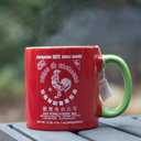 Sriracha Hot Chili Sauce Red & Green Ceramic Mug, Large, 19oz (20 Ounces)