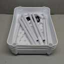 EAGMAK 3 Tier Utility Rolling Cart, Metal Storage Cart with Handle and Lockable Wheels, Multifunctional Storage Organizer Trolley with Mesh Baskets for Kitchen, Living Room, Office, Garage (White) (Normal)