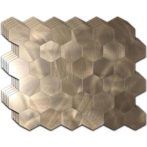 10pcs Peel & Stick Mosaic Wall Stickers - Waterproof/Anti-Skid/High Temp Resistant Decals, Multi-Purpose Removable Decoration for Kitchen Backsplash, Bathroom&Office (10, Copper)