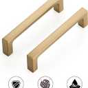 Ravinte 5 Pack Solid 3-3/4 Inch Square Cabinet Handles - Champagne Bronze Pulls for Drawers and Kitchen Cabinets - Hardware Handles